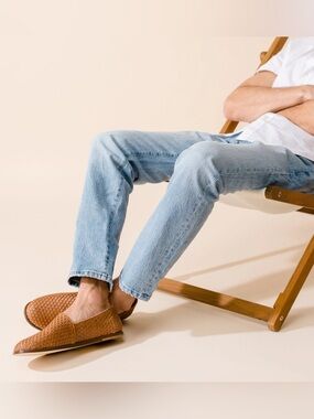 Nisolo || Alejandro Woven Slip On Loafers Woven Leather Brown Tan 8